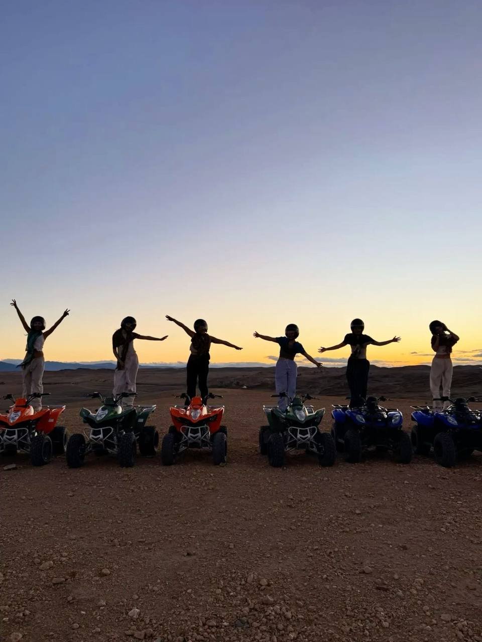 Quads en el desierto al atardecer, Marrakech